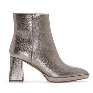 Funky‎ Silver ( Pewter) Worthington Womens Bannow Flared Heel Booties 10M Pewter